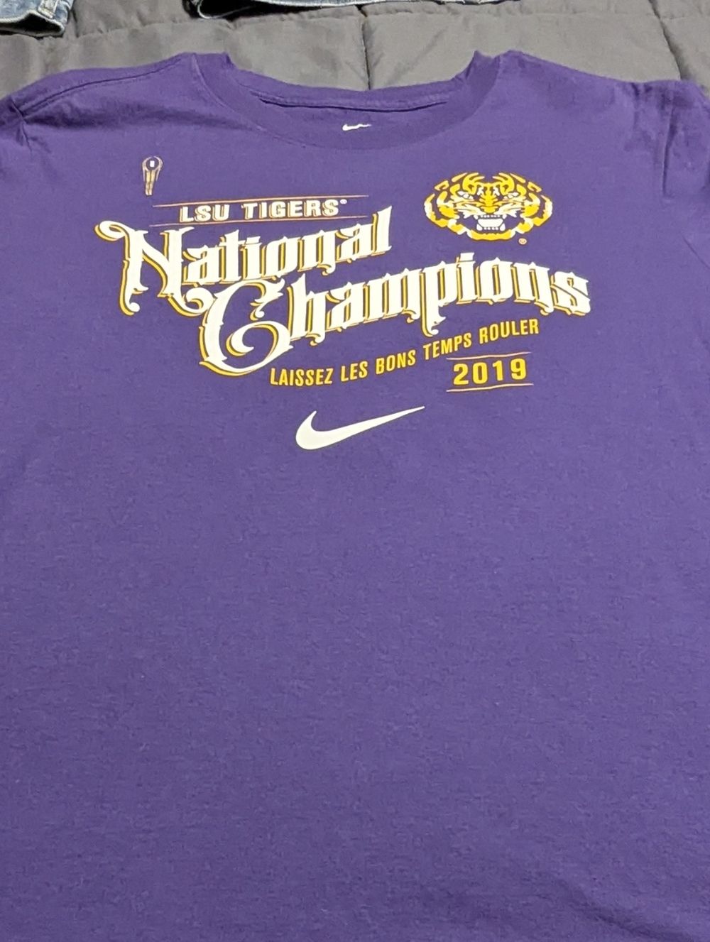 LSU 2019 College Football National Champions Purple Unisex T-shirt Size Large